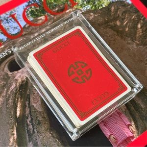 Vintage Gucci playing cards w/ acrylic case (partial deck)